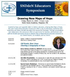 2026 SNDdeN East Coast Educators Symposium Flyer